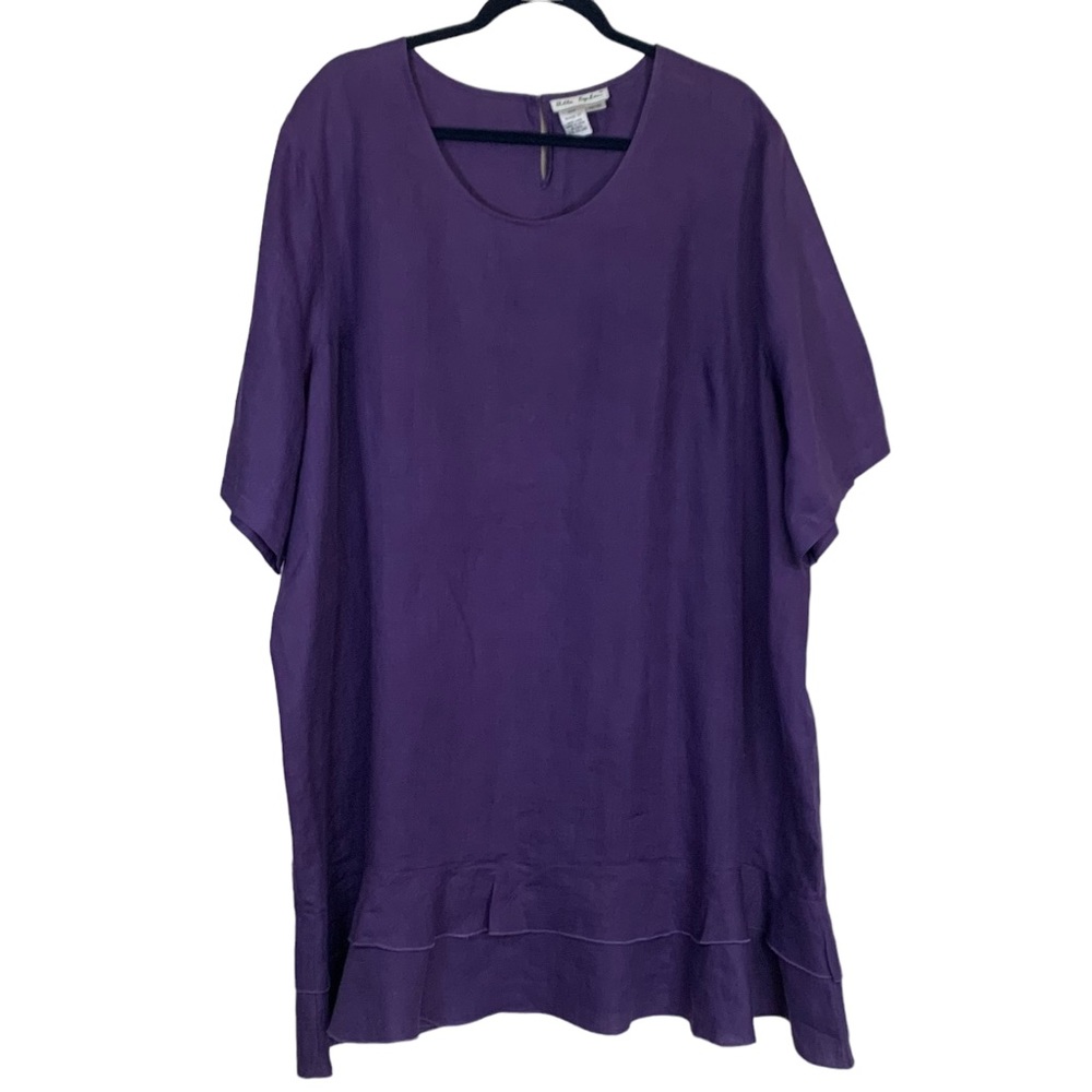 Ulla Popken Plus Relaxed Fit Lagenlook Linen Dress Sz 28/30